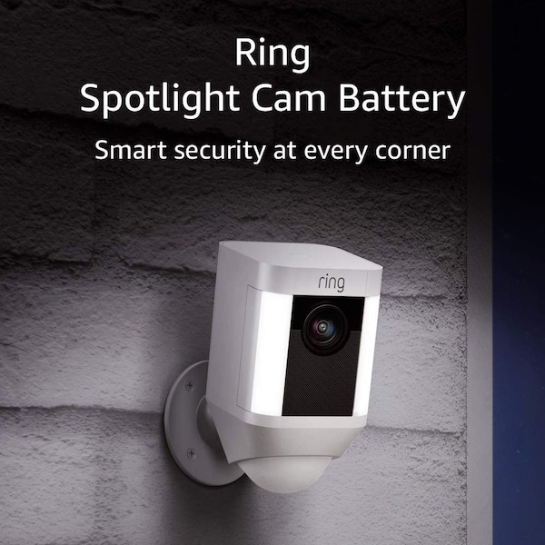 Ring Spotlight Cam Wirefree  White Battery - RIN8SB1S7-WEN0