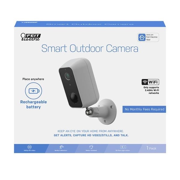 Feit Electric Feit Electric 5034465 Outdoor Wi-Fi Security Camera; Black & White - 5034465