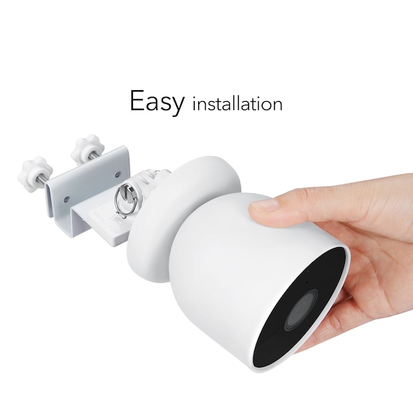 Wasserstein Camera Gutter Mount, Weatherproof, for Google Nest Cam Battery, White - NestCamGutterMntWhtUS