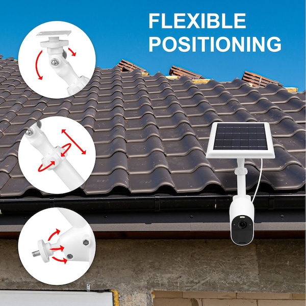 Wasserstein 2-in-1 Universal Camera Gutter Mount, for Wyze, Blink, Ring, Arlo, Eufy Camera, White - UnivGutterMountWhtUS