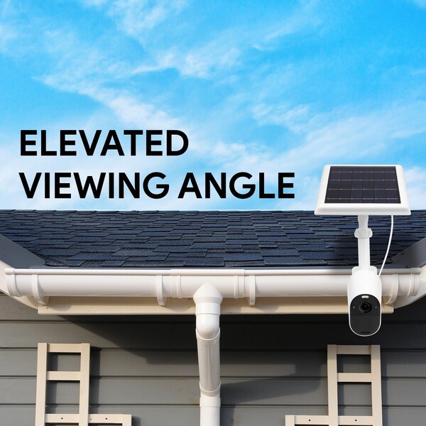 Wasserstein 2-in-1 Universal Camera Gutter Mount, for Wyze, Blink, Ring, Arlo, Eufy Camera, White - UnivGutterMountWhtUS