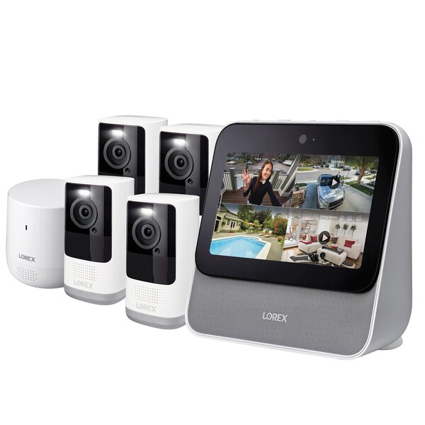 Lorex Smart Home Security Center Wi-Fi System with 2K Battery-Operated Outdoor Cameras 4 Cameras - HC64A4U-E