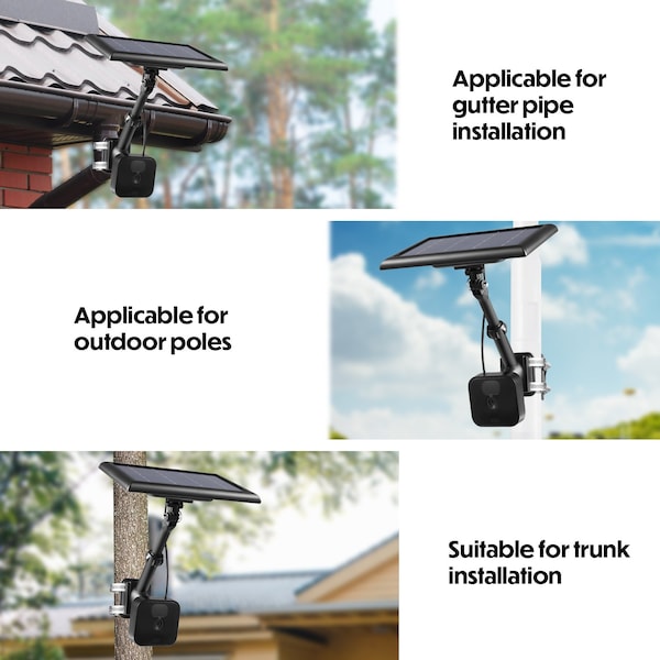 Wasserstein 2-in-1 Universal Camera Pole Mount, for Wyze, Blink, Ring, Arlo, Eufy Camera, Black - UnivPoleMountBlkUS