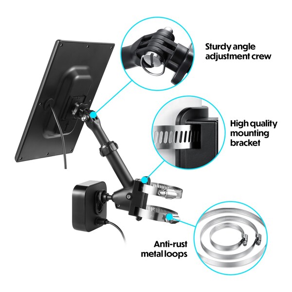 Wasserstein 2-in-1 Universal Camera Pole Mount, for Wyze, Blink, Ring, Arlo, Eufy Camera, Black - UnivPoleMountBlkUS