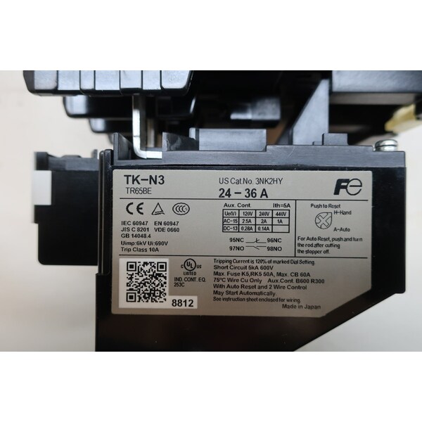 Arrancador de voltaje completo de 40Hp, 24-36A Amps, 24V-DC - SC50BAG 3GW2F0MY22K de Fuji Electric
