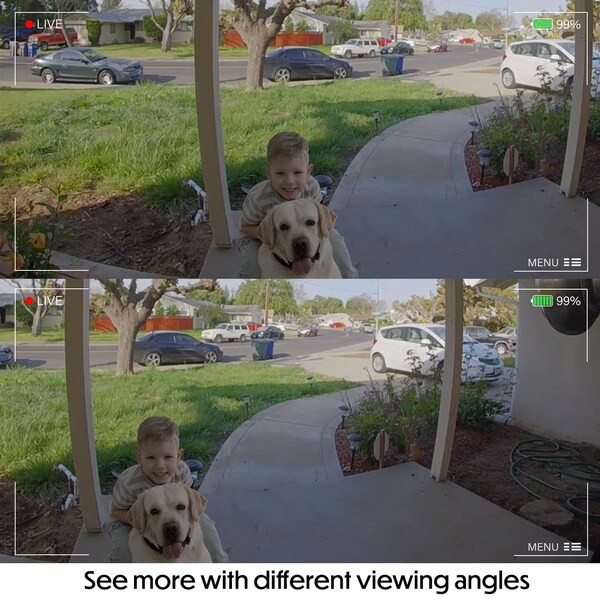 Wasserstein Doorbell Horizontal Wedge Wall Mount, 35 Deg to 55 Deg, for Arlo Essential Video Doorbell Wire-Free - ArloEssDBHorWedgeUS