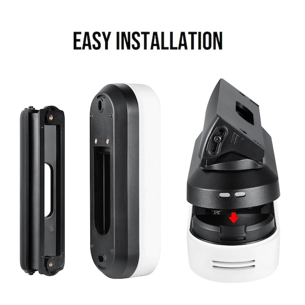 Wasserstein Doorbell Horizontal Wedge Wall Mount, 35 Deg to 55 Deg, for Arlo Essential Video Doorbell Wire-Free - ArloEssDBHorWedgeUS