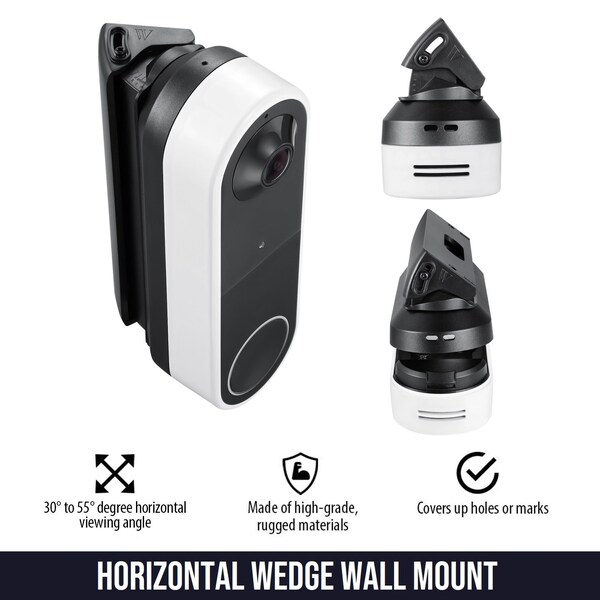 Wasserstein Doorbell Horizontal Wedge Wall Mount, 35 Deg to 55 Deg, for Arlo Essential Video Doorbell Wire-Free - ArloEssDBHorWedgeUS