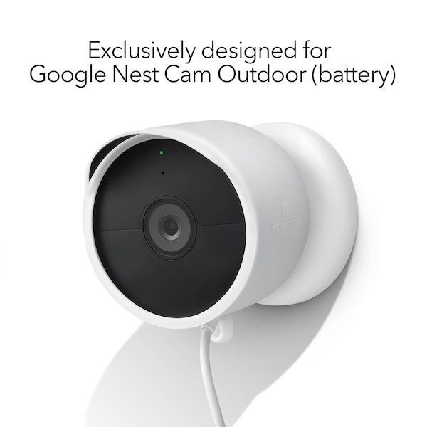 Wasserstein Silicone Case, Protective Cover, for Google Nest Cam Outdoor or Indoor, Battery, White - NestCamSkinWhtUS