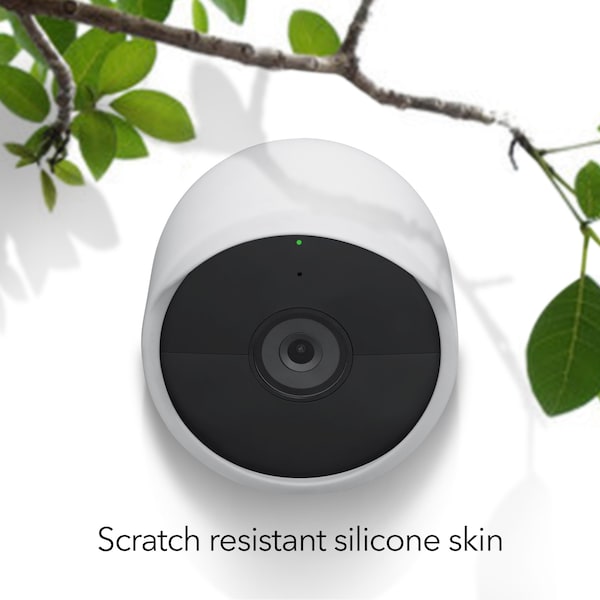 Wasserstein Silicone Case, Protective Cover, for Google Nest Cam Outdoor or Indoor, Battery, White - NestCamSkinWhtUS
