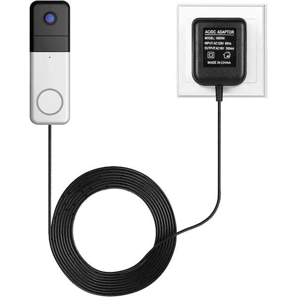 Wasserstein Power Supply Adapter, for Wyze, Nest, Eufy, Arlo Essential Video Doorbells - NestHello18VUSA