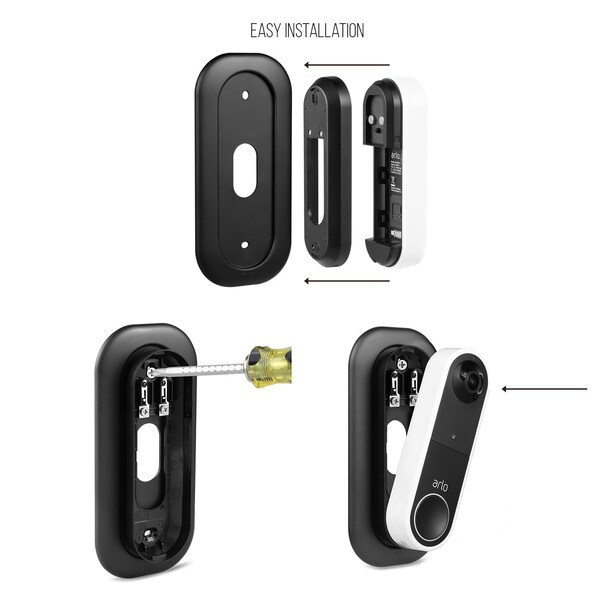 Wasserstein Doorbell Wall Plate, for Arlo Essential Wire-Free Video Doorbell - ArloEssDBWallPlateUS