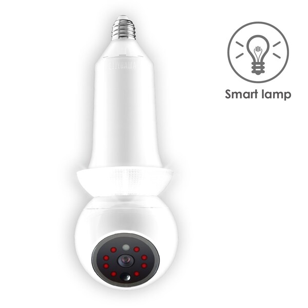 Amaryllo Zeus Biometric Auto Tracking Indoor E26 Light Bulb Wi-Fi Security Camera - ACR1501R23WHE26C1