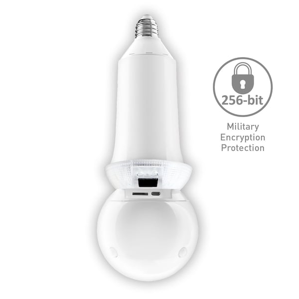 Amaryllo Zeus Biometric Auto Tracking Indoor E26 Light Bulb Wi-Fi Security Camera - ACR1501R23WHE26C1