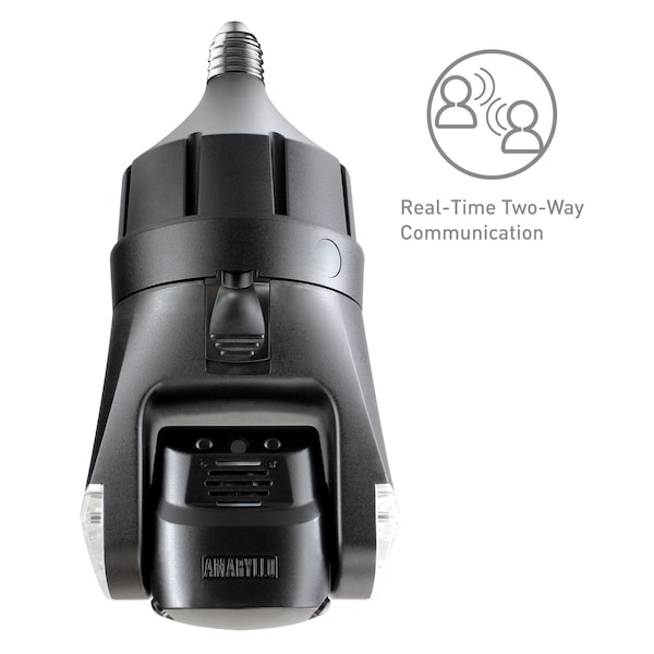 Amaryllo Triton Biometric Auto Tracking Outdoor Wi-Fi Security Camera with Light Bulb E26 - ACR1608R32BKE26C1