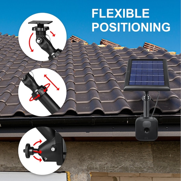 Wasserstein 2-in-1 Universal Camera Gutter Mount, for Wyze, Blink, Ring, Arlo, Eufy Camera, Black - UnivGutterMountBlkUS