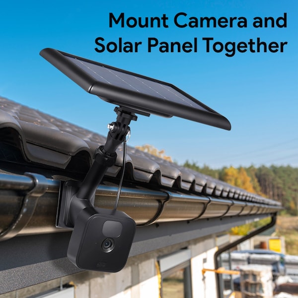 Wasserstein 2-in-1 Universal Camera Gutter Mount, for Wyze, Blink, Ring, Arlo, Eufy Camera, Black - UnivGutterMountBlkUS