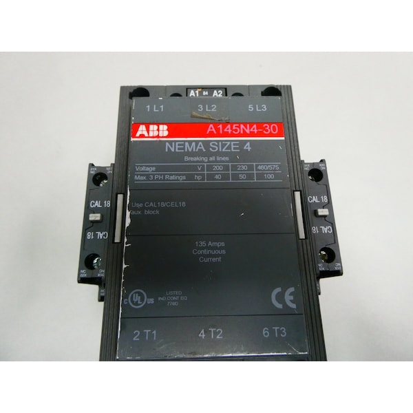 Abb 110-120V-Ac 135A Amp 100Hp Tamaño 4 Contactor de CA - A145N4-30-22-84