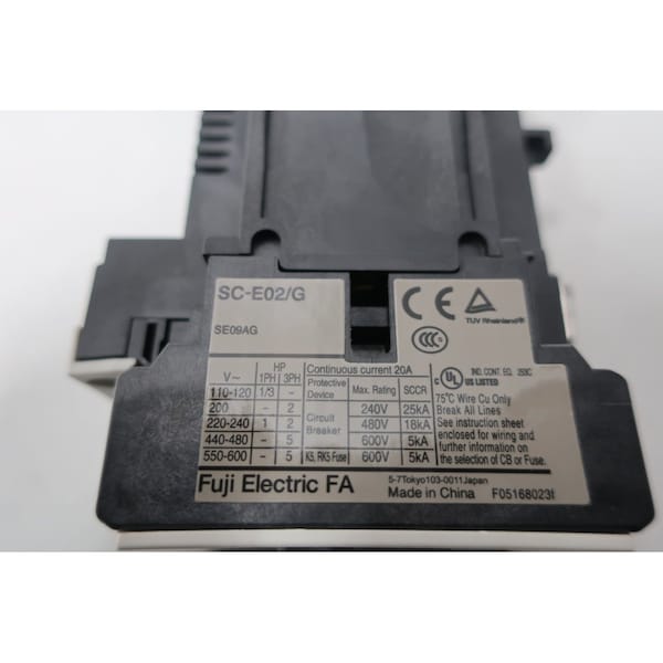 Fuji Electric Contacto de 24V-DC 20A 5HP AC - SC-E02/G