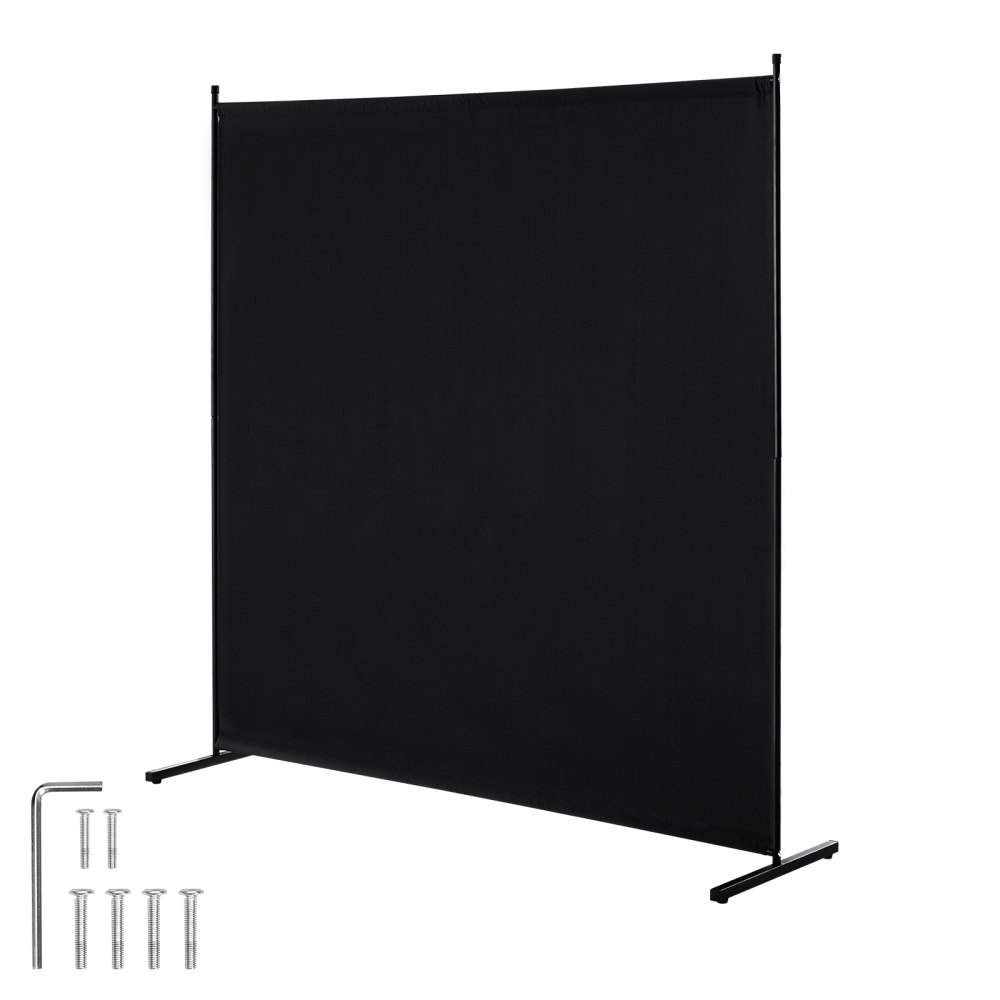 VEVOR 6FT Room Divider Single Panel Fabric Room Screen for Office Bedroom Black - BLFWFGQDMB71UFFM0V0