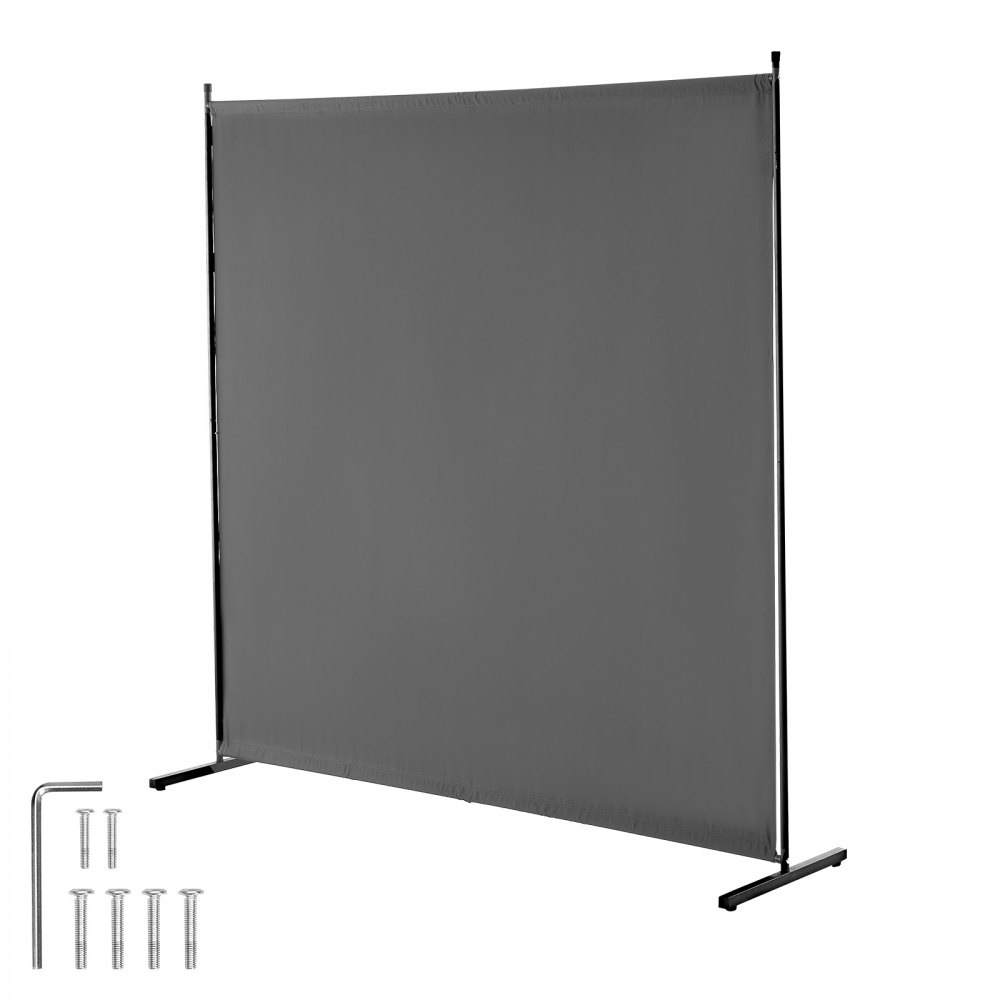 VEVOR 6FT Room Divider Single Panel Fabric Room Screen for Office Bedroom Grey - BLFWFGQDMB71E7SLUV0