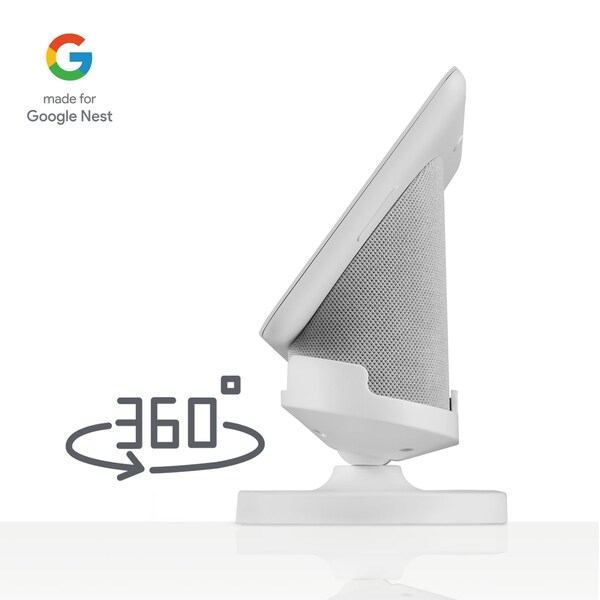Wasserstein Adjustable Stand, for Google Nest Hub 2nd Gen, Made for Google, Chalk - NestHub2GenStandWhtUS
