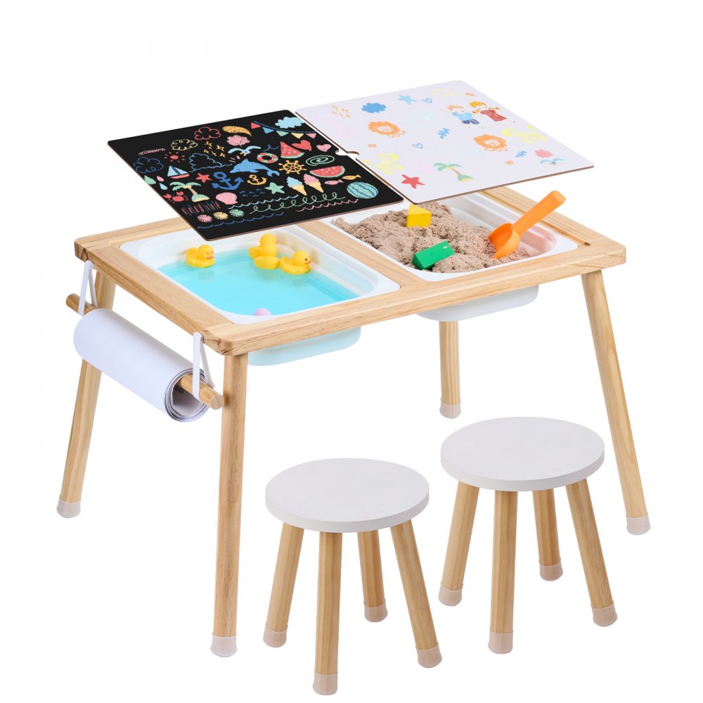 VEVOR Kids Sensory Table & Chair Set Sand Water Play Table with 2 Storage Bins - GGZZDZHK2129ZA1KCV0