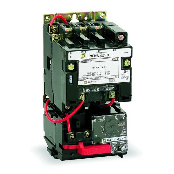 Square D Arrancador magnético NEMA no reversible, sin gabinete, calificación NEMA 120V AC, 3 polos, 1NA - 8536SBO2V02H30S