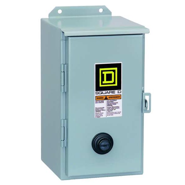 Square D Arrancador magnético de motor no reversible, clasificación NEMA 3R, 120V CA, 3 polos, sin contactos auxiliares - 8536SBA2V02S