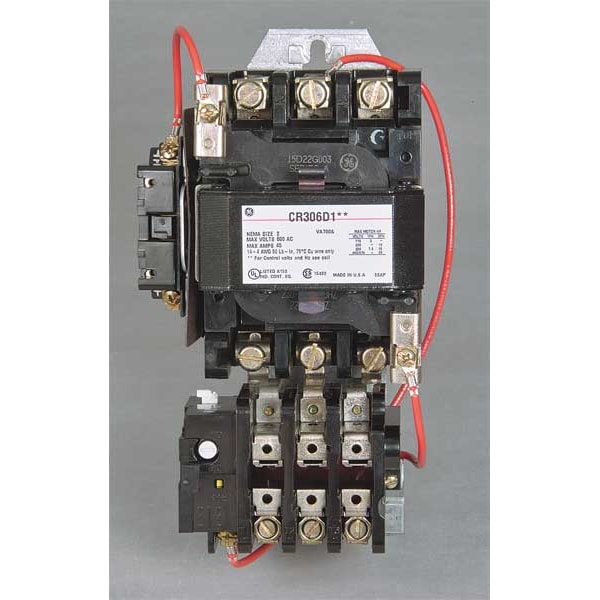 Arrancador magnético de motor Ge No Reversible, Sin Carcasa Clasificación NEMA, 120V AC, 3 Polos - CR306D002