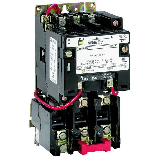 Arrancador magnético para motor sin inversión de giro Square D, sin gabinete Clasificación NEMA, 120V AC, 2 polos - 8536SAO11V02S