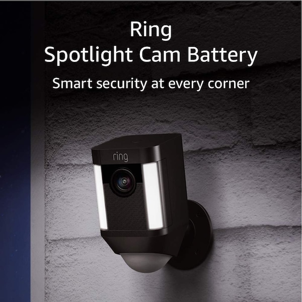 Ring Spotlight Cam Wirefree  Black Battery - RIN8SB1S7-BENO