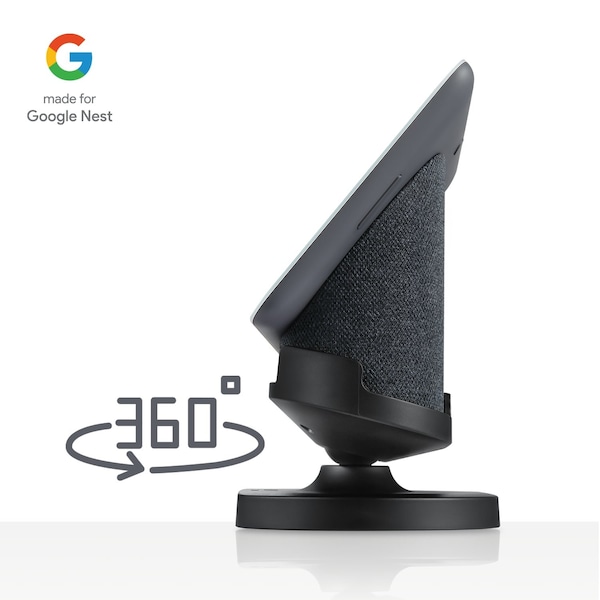 Wasserstein Adjustable Stand, for Google Nest Hub 2nd Gen, Made for Google, Charcoal - NestHub2GenStandBlkUS