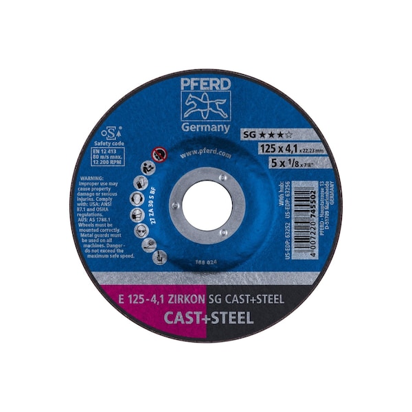 Rueda de Pipeline Pferd, T27, 5" x 1/8 - 63252