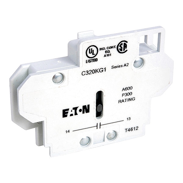 Contacto auxiliar DP de Eaton Cutler-Hammer, NO, montaje lateral para 15-75A - C320KG1.