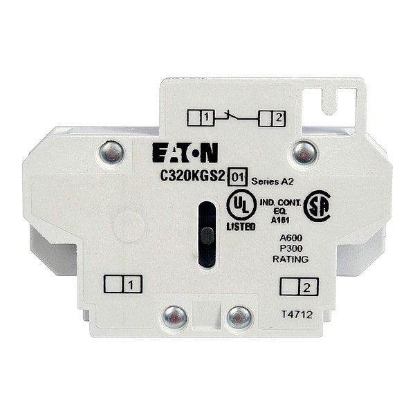 Contactos auxiliares de Eaton Cutler-Hammer, 1NC, Montaje lateral, Tamaño 00-2 - C320KGS2