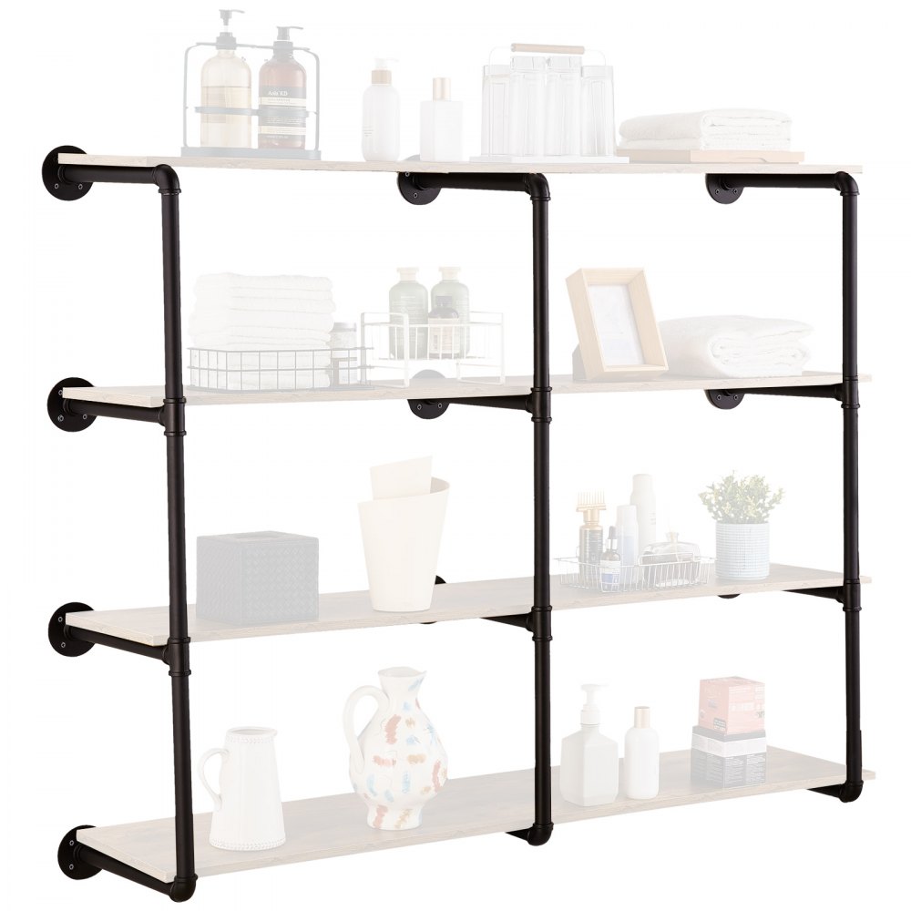 VEVOR Industrial Pipe Shelf 4 Tier 3PCS 11.8in W Wall-Mount Planks NOT Included - JSGZWJYGWMBHRV3CYV0