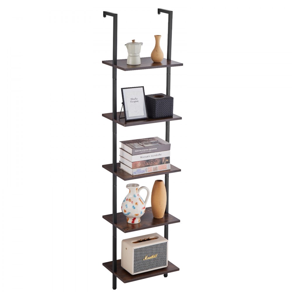 VEVOR Industrial Square Pipe Shelf 5 Tier 15.6x11.8in Wall-Mount for Bedroom - JSGZWJFGHMBH9PIGIV0
