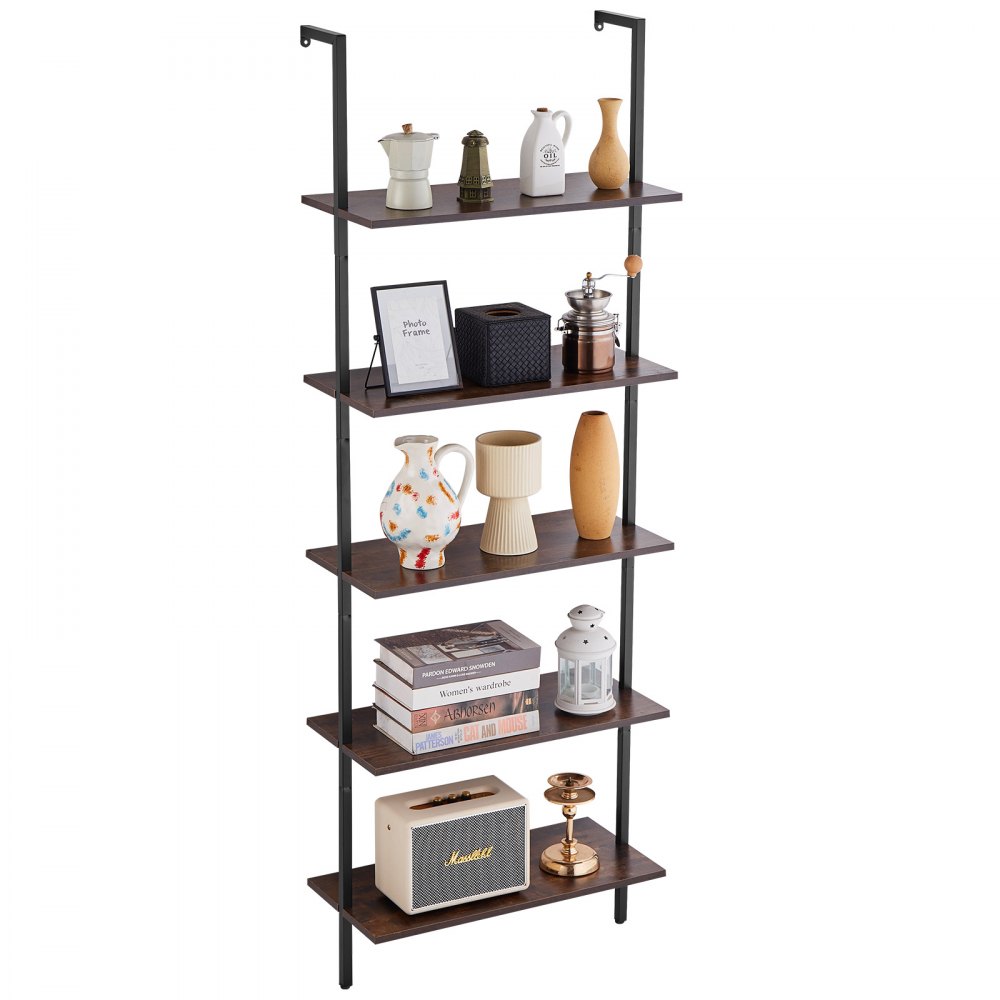 VEVOR Industrial Square Pipe Shelf 5 Tier 24x11.8in Wall-Mount for Bedroom - JSGZWJFGHMBHOYOVAV0