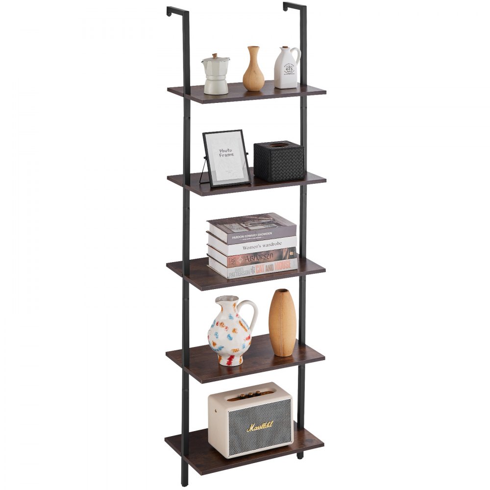 VEVOR Industrial Square Pipe Shelf 5 Tier 17.3x11.8in Wall-Mount for Bedroom - JSGZWJFGHMBHGMXTKV0