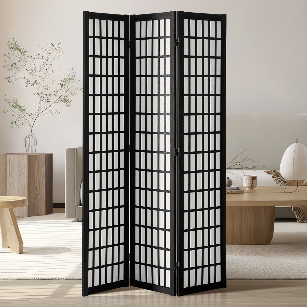VEVOR Room Divider, 3 Panel Japanese Room Divider, Wood Folding Privacy Screen Indoor, Japanese Partition Dividers Portable Decoration Screens, for Room Separation Home Office Restaurant & Bedroom - RSPF3MCSPM00JNXOXV0