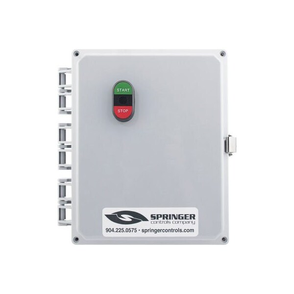 Arrancador de motor cerrado NEMA 4X de Springer Controls Co, 38A, 1PH, Inicio remoto, Inicio/Detención, 24-60V, 24-29A - AF3816P4M-1K