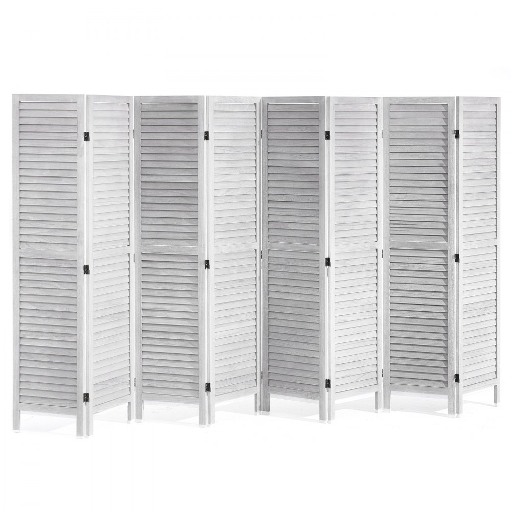 VEVOR Wood Room Divider, 8 Panel Wood Folding Privacy Screen, 66.9 Inches Tall Indoor Louvered Wooden Partition, Portable Decoration Screen, for Room Separation, Home, Office, Restaurant & Bedroom - MZPF8MBWGBOS980BOV0