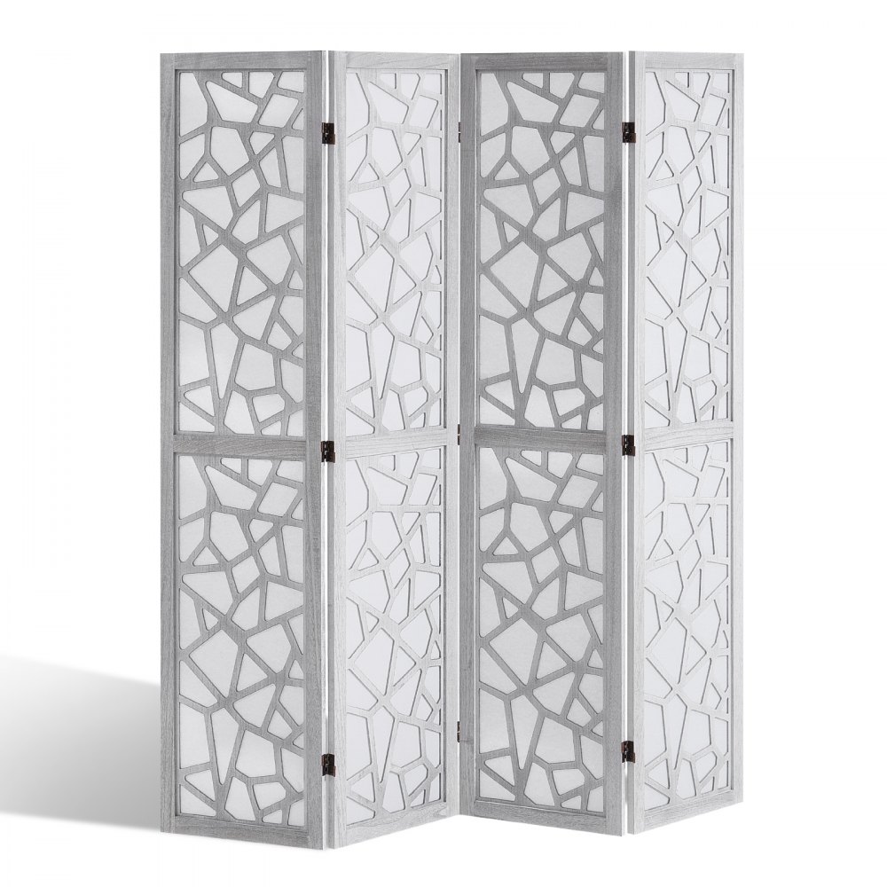 VEVOR Wood Room Divider, 4 Panel Wood Folding Privacy Screen, 66.9 Inches Tall Indoor Carved Wooden Partition, Portable Decoration Screen, for Room Separation, Home, Office, Restaurant & Bedroom - MZPF4MBWGBXD0TMW4V0