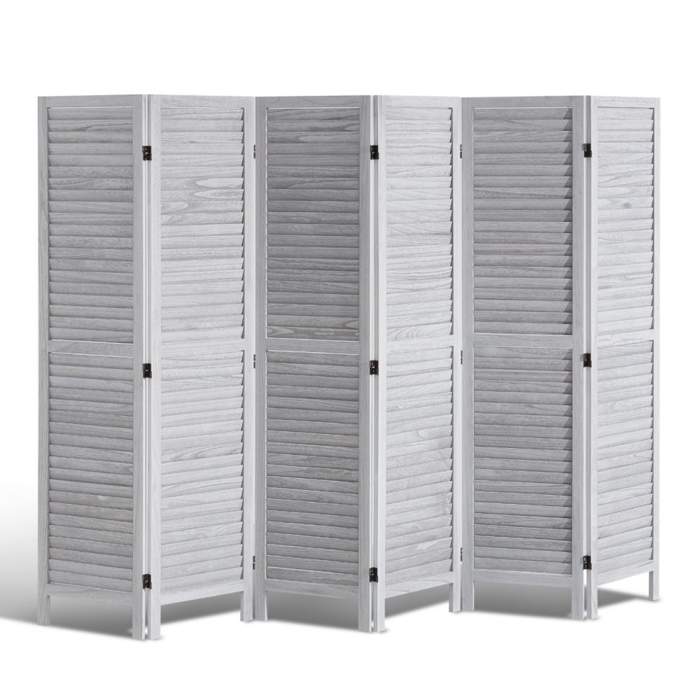 VEVOR Wood Room Divider, 6 Panel Wood Folding Privacy Screen, 66.9 Inches Tall Indoor Louvered Wooden Partition, Portable Decoration Screen, for Room Separation, Home, Office, Restaurant & Bedroom - MZPF6MBWGBOSCMC4VV0