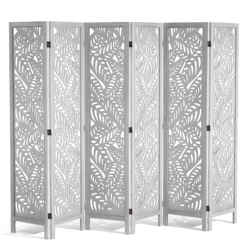 VEVOR Wood Room Divider, 6 Panel Wood Folding Privacy Screen, 66.9 Inches Tall Indoor Carved Partition Divider, Portable Decoration Screen, for Room Separation, Home, Office, Restaurant & Bedroom - MZPF6MBWGBBX44XKEV0