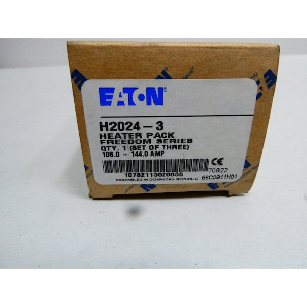 Caja de TRES PAQUETES de ELEMENTOS CALENTADORES para RELÉ DE SOBRECARGA de la serie FREEDOM de Eaton, 3PK - H2024-3