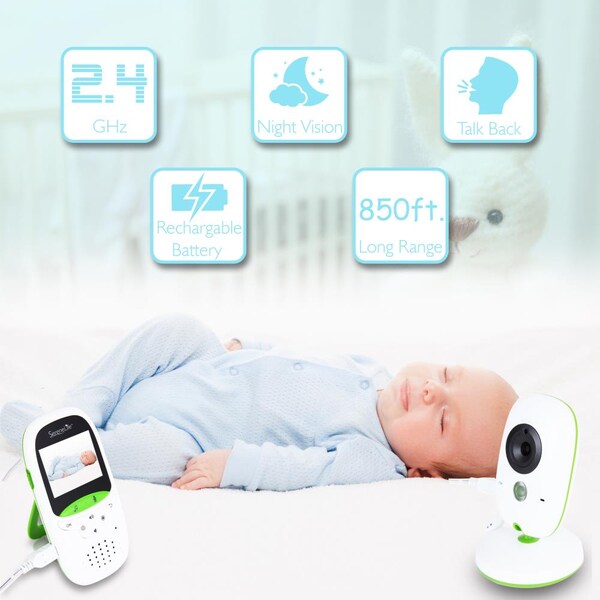 Serenelife Wireless Baby Monitor System-Cam/Vid Child Home Monitoring, SLBCAM10.5 - SLBCAM10.5