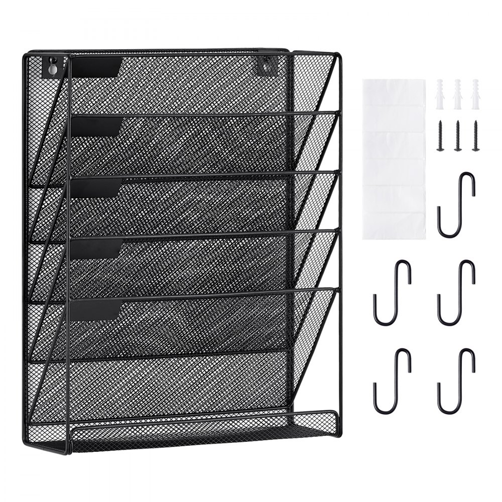 VEVOR File Wall Rack Mesh Wall File Holder 1-Piece 6 Pockets for Office/School - WJBGJHSWJSWSU7GM7V0