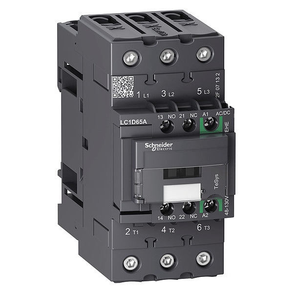 Contactor magnético IEC de Schneider Electric, 3 polos, 48 a 130 V CA/CC, 65 A, Reversión: No - LC1D65AEHE